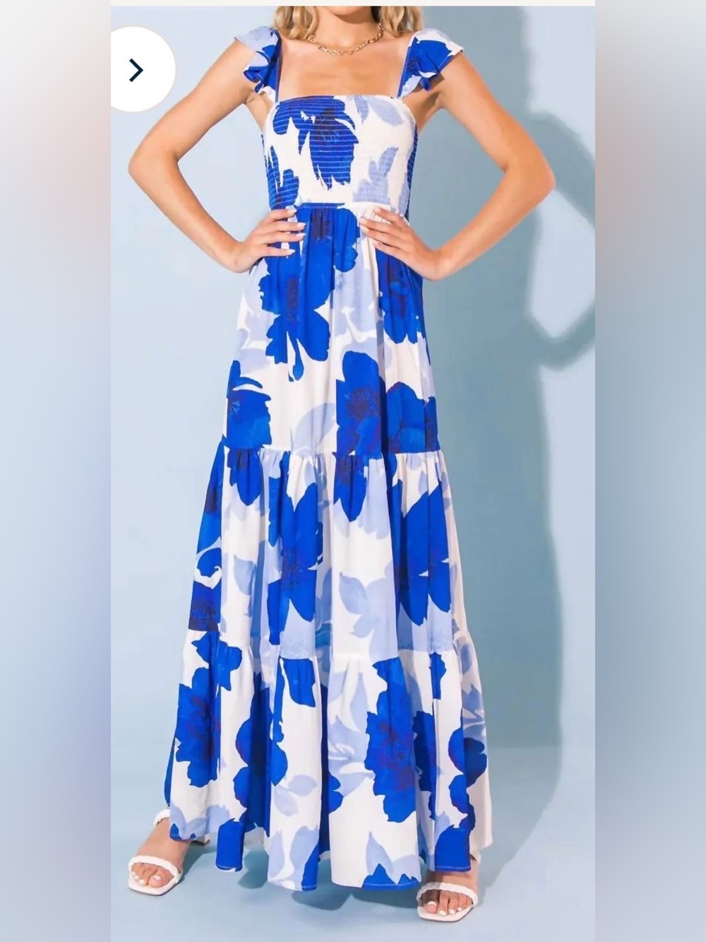 #702 Flying Tomato Feel Like Moving Floral Maxi Dress size M